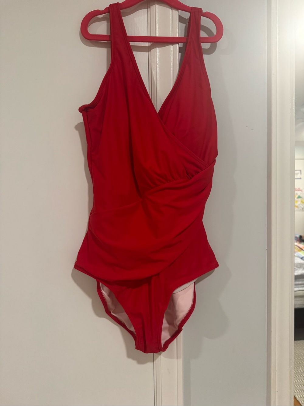 Woman’s Red Medium One Piece Bathing Suit